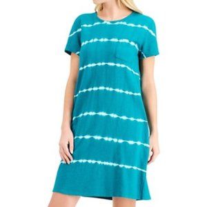 Style & Co Tie-Dyed Cotton T-Shirt Dress